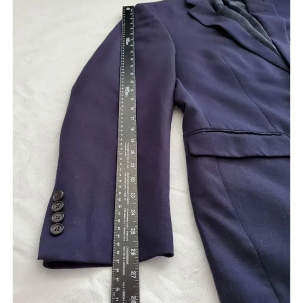 Ralph Lauren Wool Navy Two-Button Blazer Sport Coat Jacket Size 43L Old Money